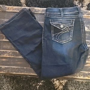 SILVER SUKI 36X36 DARK WASH FLARE